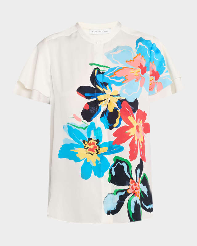 The Sable Floral-Print Blous